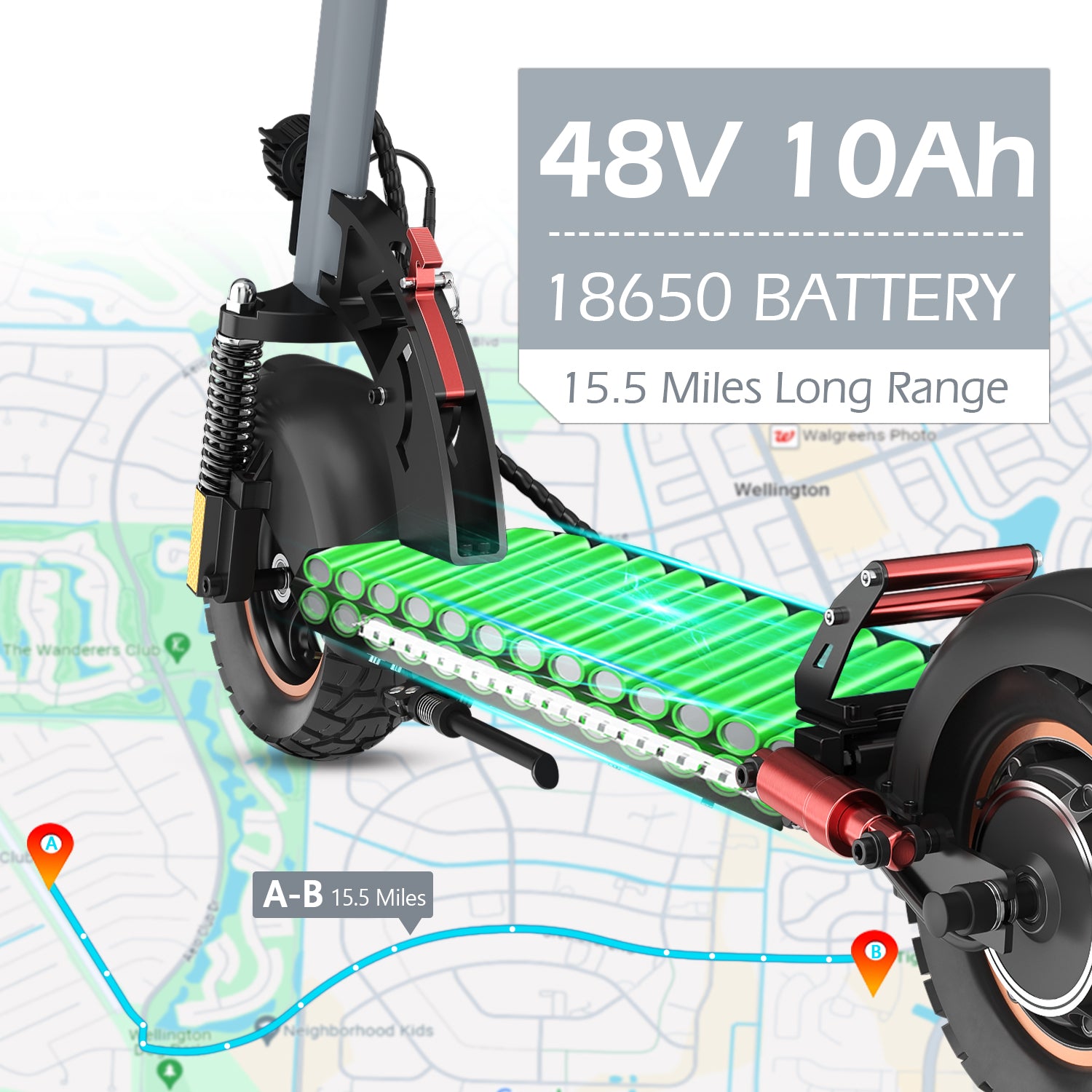 AOKDA A1 Commuting electric scooter with 48V 10Ah battery