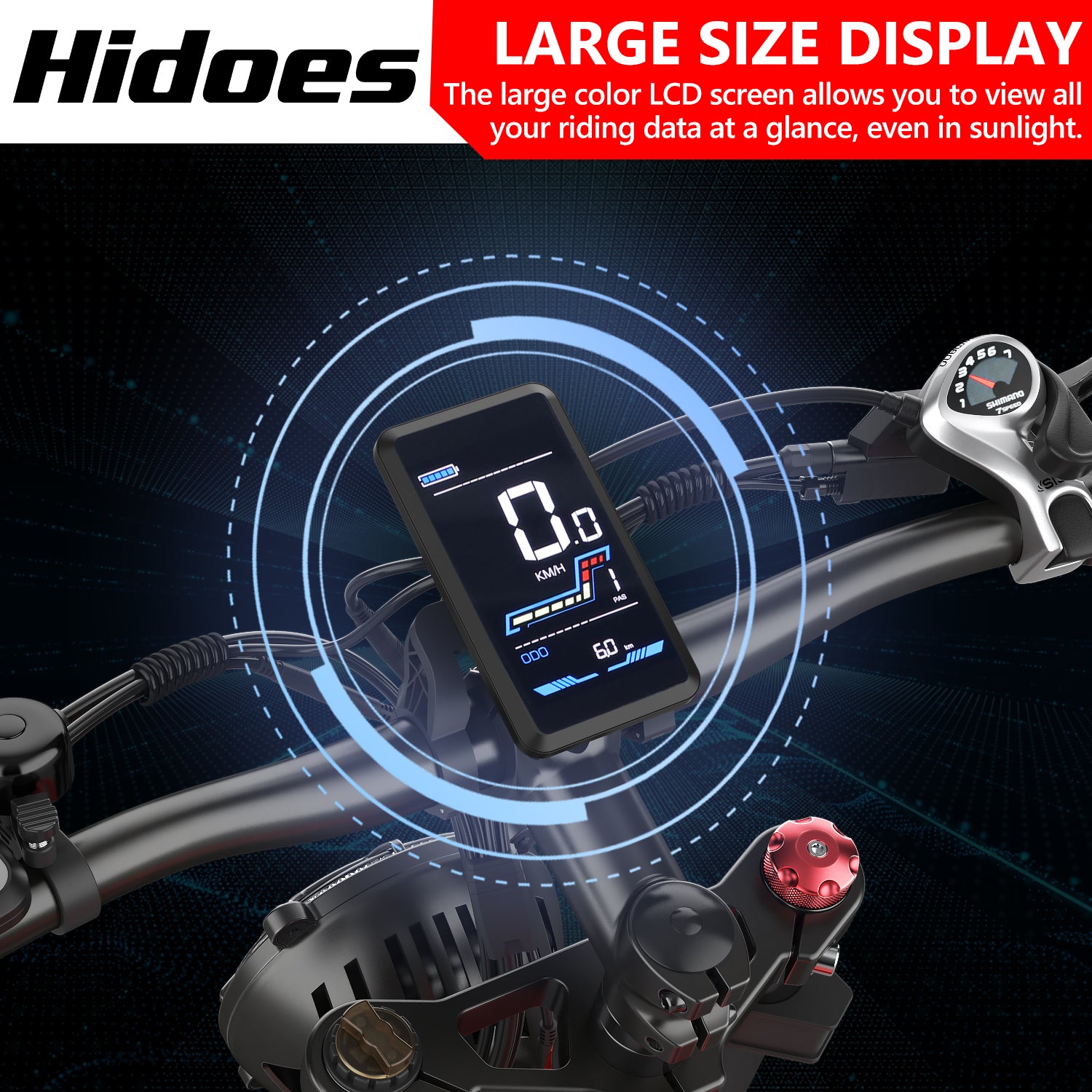 Hidoes B6 All Terrain electric bike with colorful LCD Display