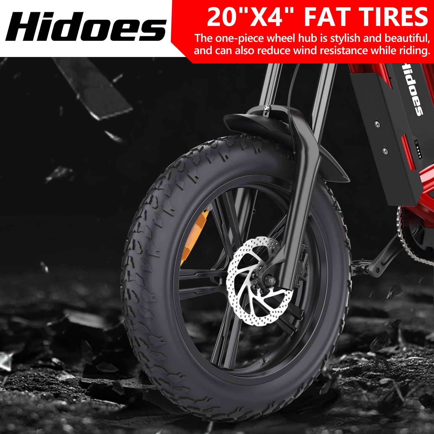 Hidoes B6 fat tire electric bike with 20" x4" wide tires