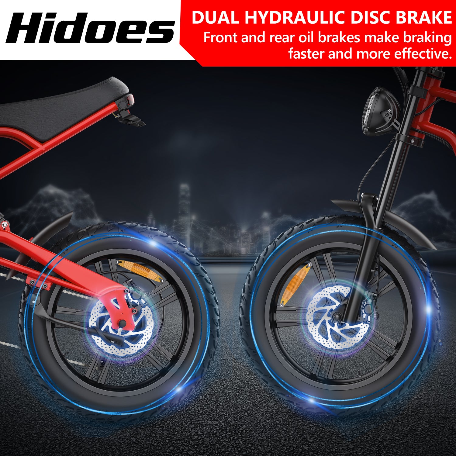 Hidoes B6 Fat bike with front and rear oil disc brake, E-ABS