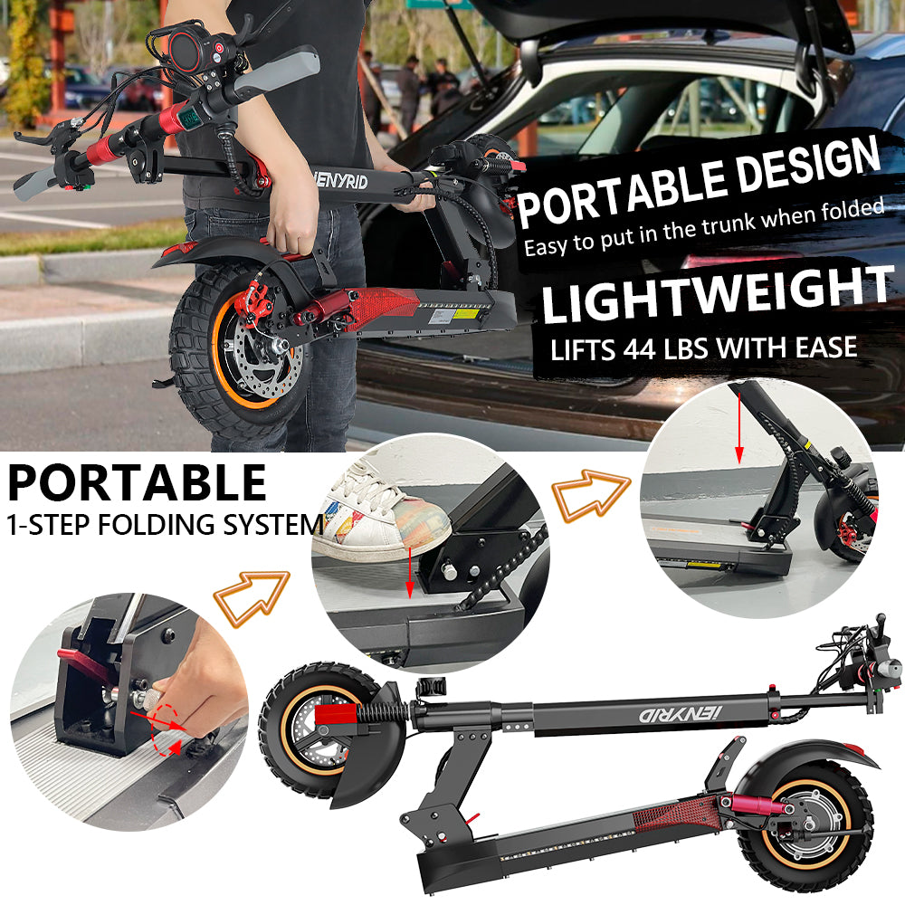 iENYRID M4 electric scooter folding design, portable to carry.